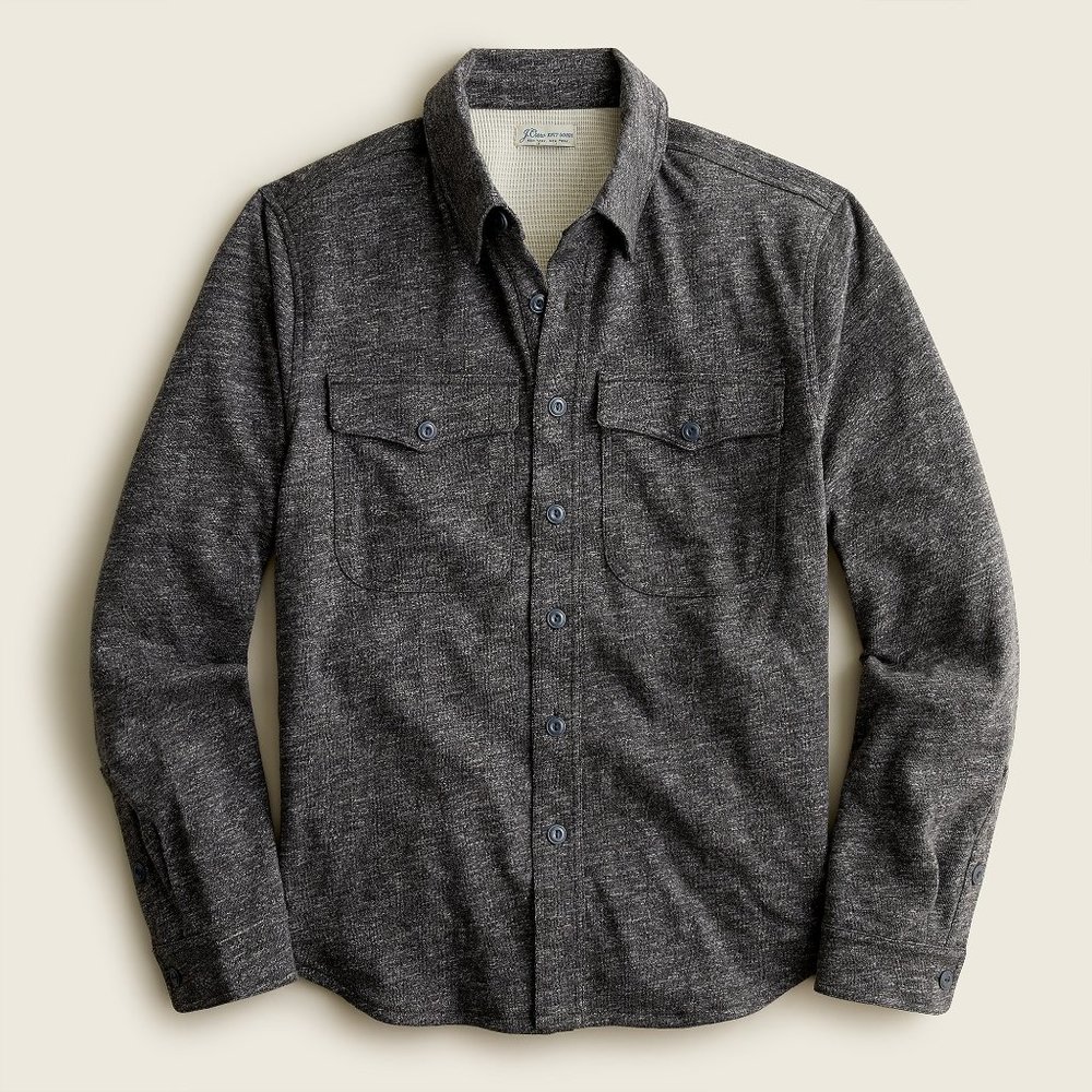 J Crew Waffle-lined Garment-dyed Harbor Shirt---NWT!!